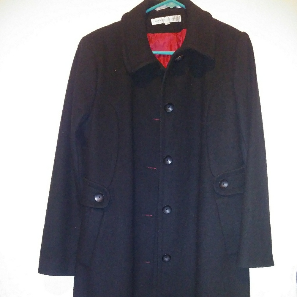 Larry Levine wool black coat